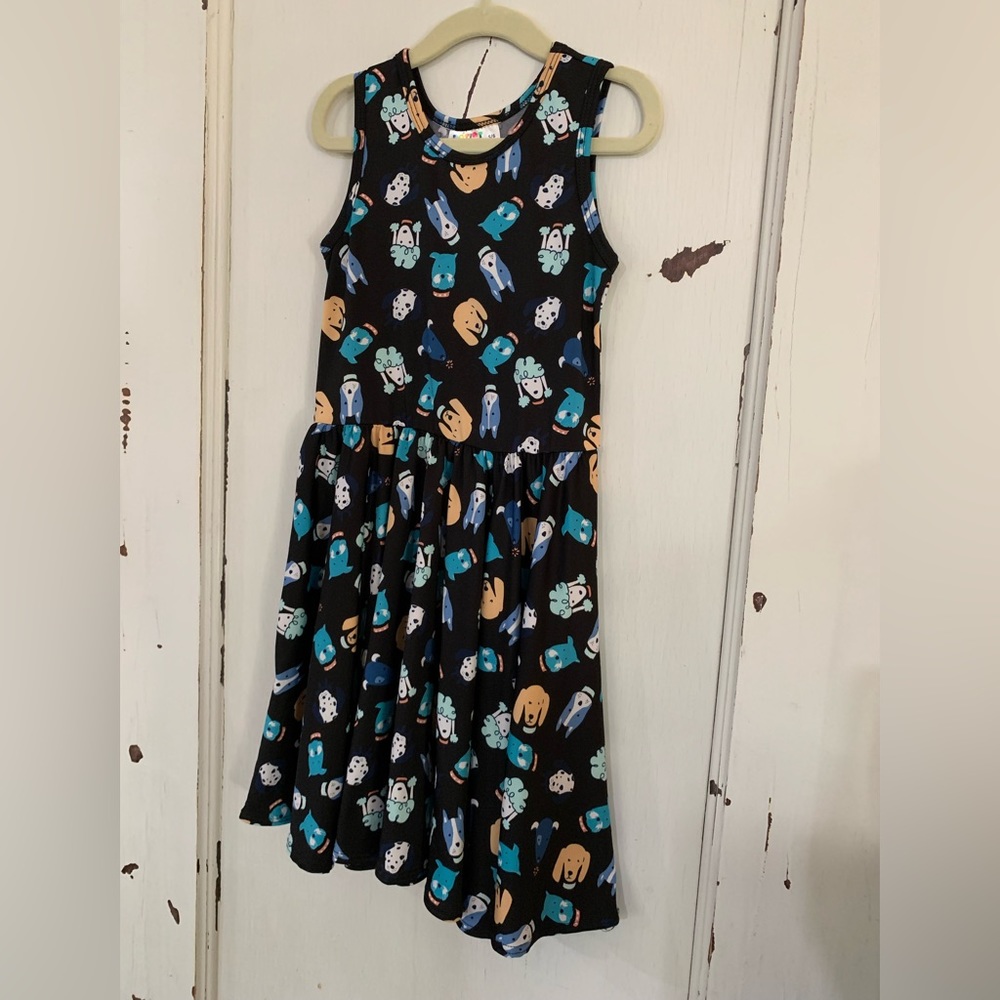 EUC DotDotSmile Size 5/6 Navy Doggie Dress